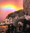 L'arcobaleno apparso all'alba dopo il temporale
