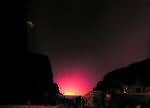 Il tramonto e uno spicchio di luna in alto (particolare)